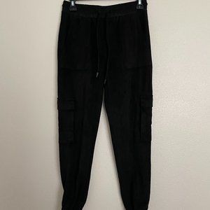Faux Leather Black Joggers